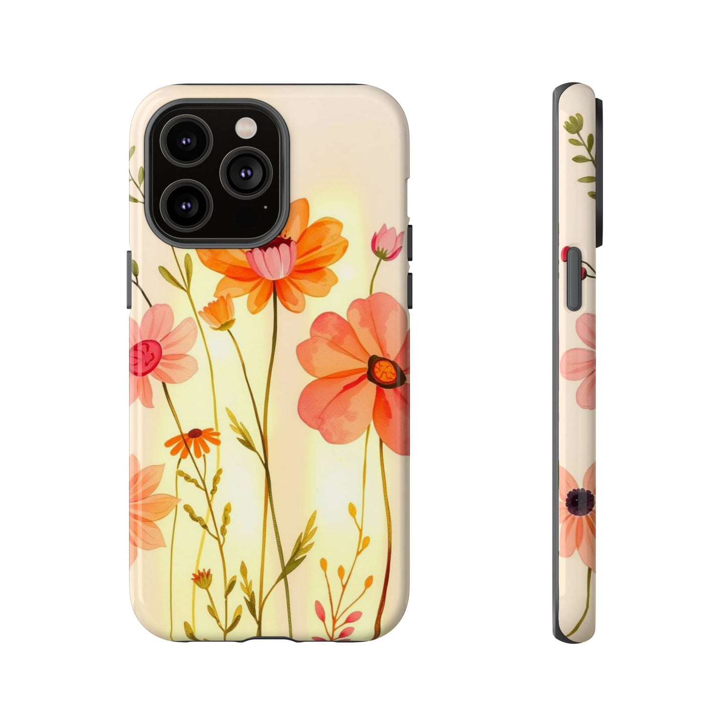 iPhone 14 Pro Max / Glossy Phone Case - Watercolour Bunch of Wildflowers Design Phone Case