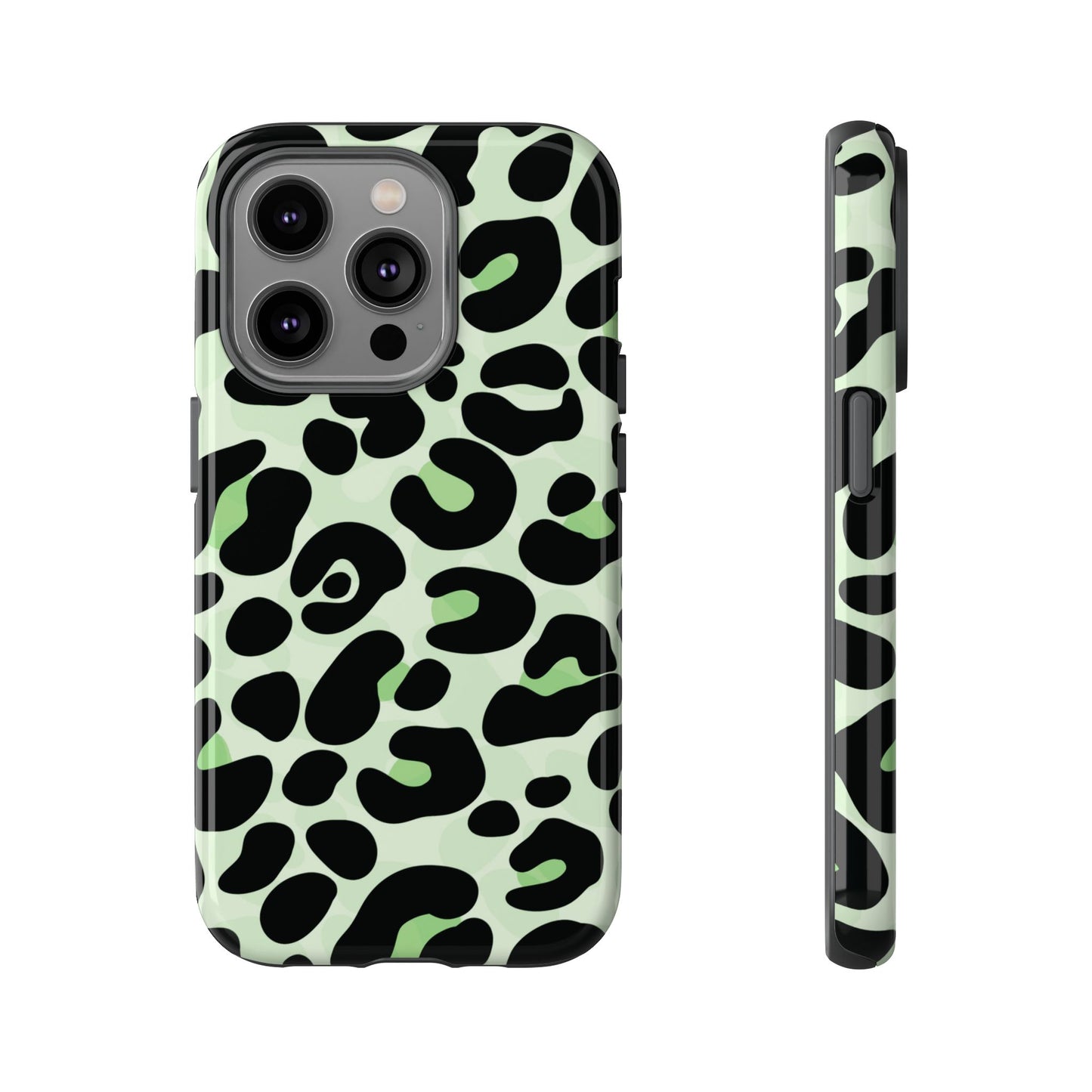 Chic Sage Leopard Print Phone Case