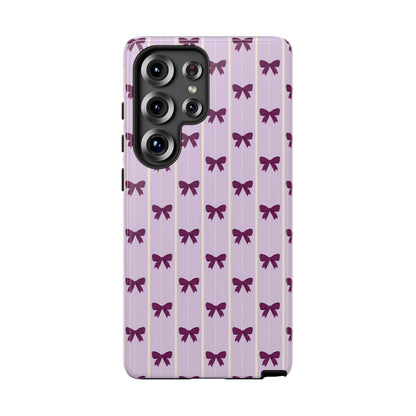 Retro Plum Purple Bow Pattern Phone Case