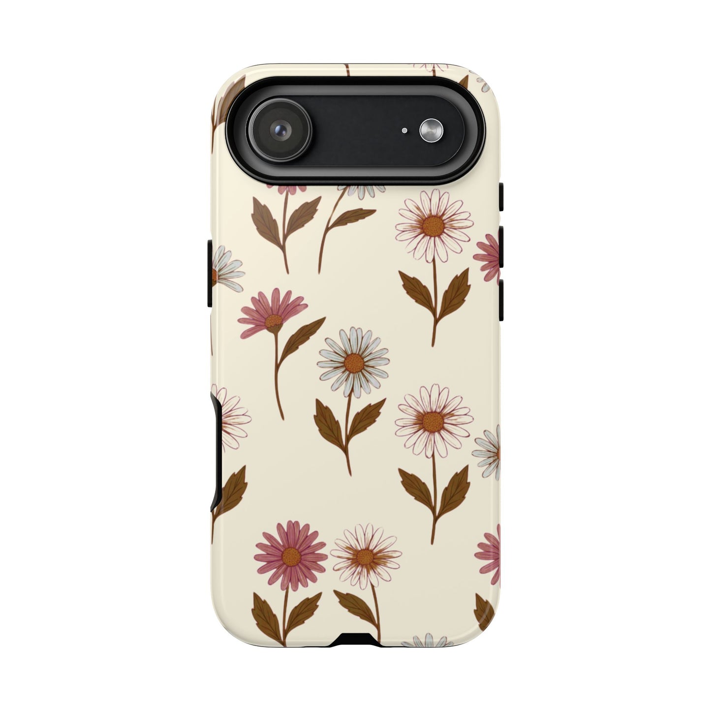 Pretty Cream & Rose Daisy Pattern Phone Case