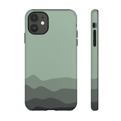 Green Abstract Waves Protective Phone Case - Green Phone Case - iPhone 11 / Glossy