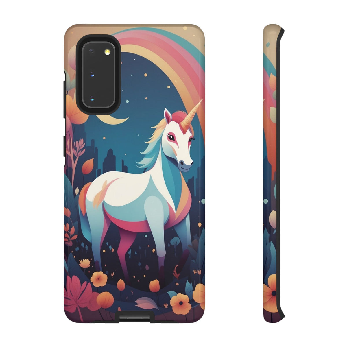 Stylised Unicorn & Rainbow Design Phone Case - Multicolor Phone Case - Samsung Galaxy S20 / Glossy