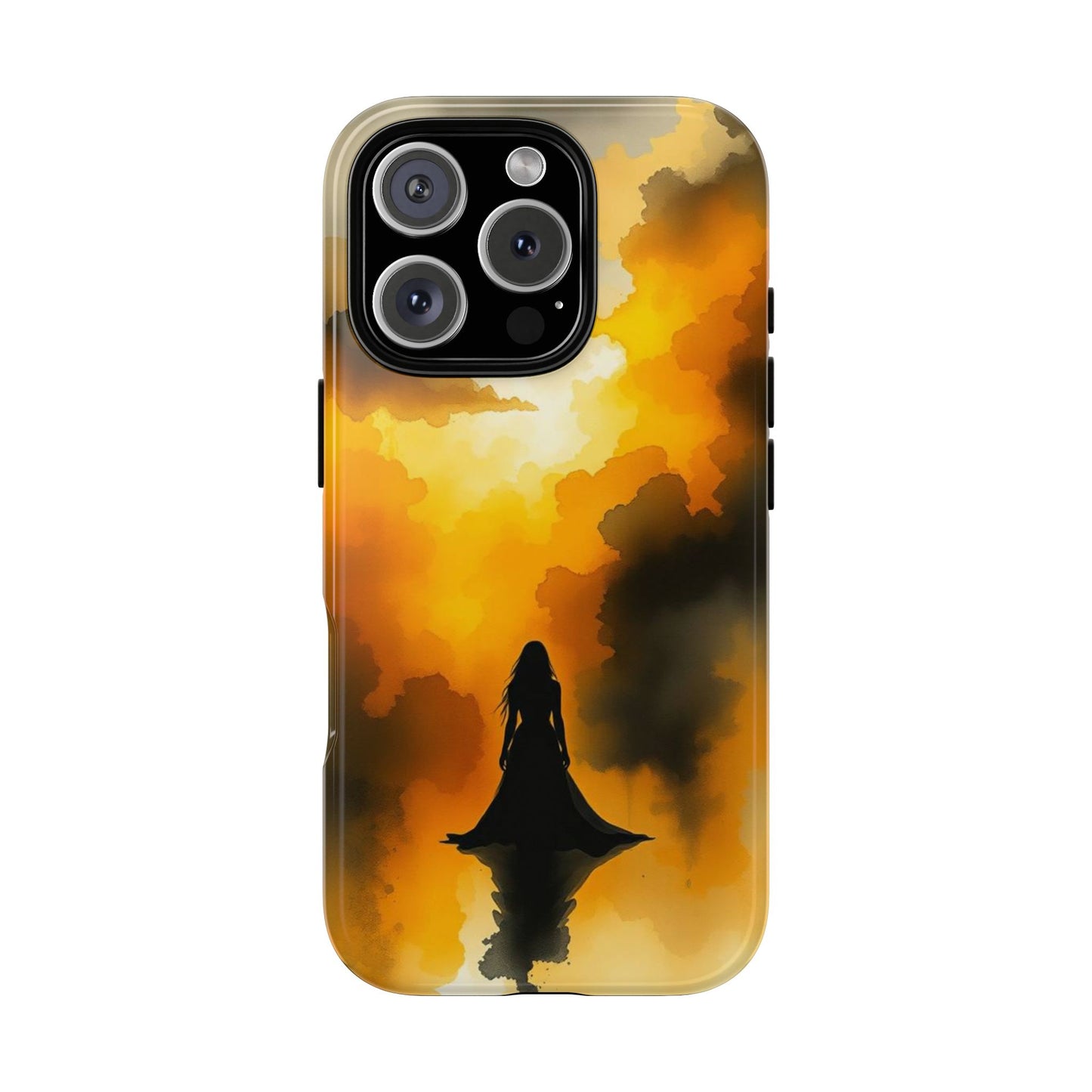 iPhone 16 Pro / Glossy Phone Case - Watercolour Gothic Woman in Black Phone Case