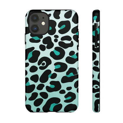 Cool Aqua Leopard Print Phone Case