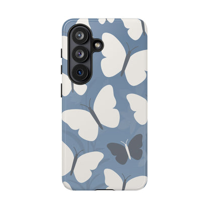 Minimalist Light Blue Butterfly Pattern Phone Case - Blue Phone Case - Samsung Galaxy S26 / Glossy