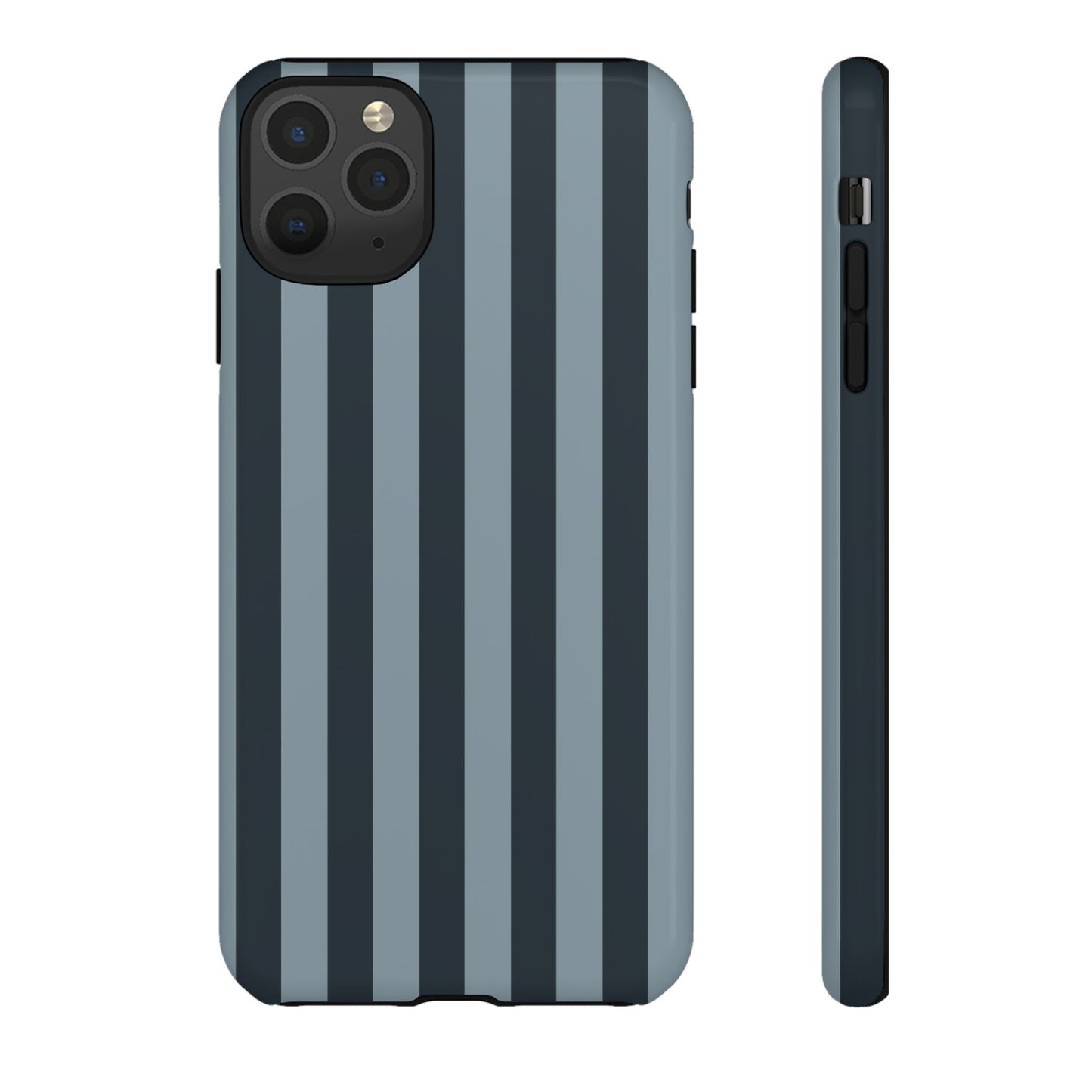 iPhone 11 Pro Max / Glossy Phone Case - ’Dark Blue Stripe Pattern’ Phone Case