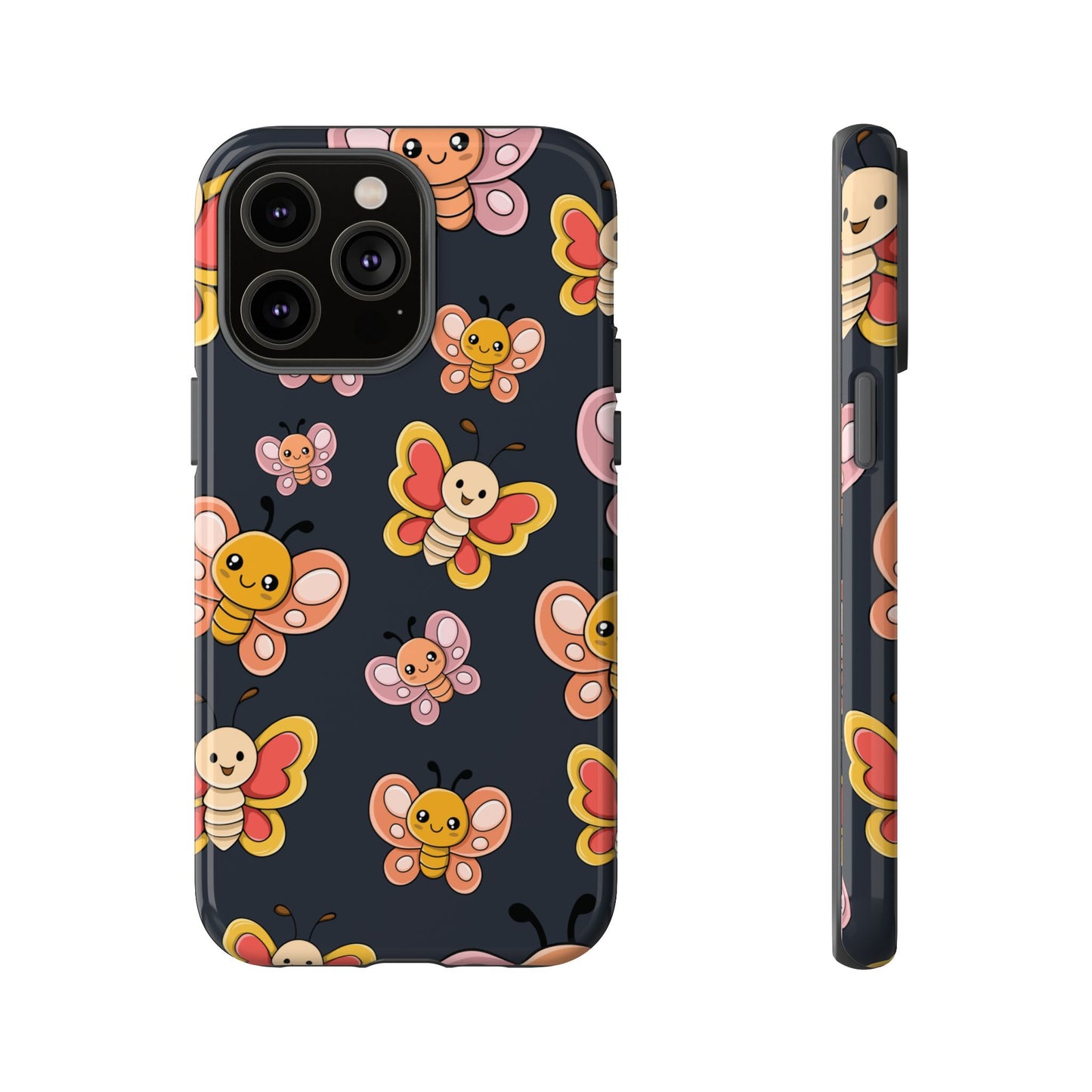 Grey Butterfly Sticker Design Phone Case - Grey Phone Case - iPhone 14 Pro Max / Glossy
