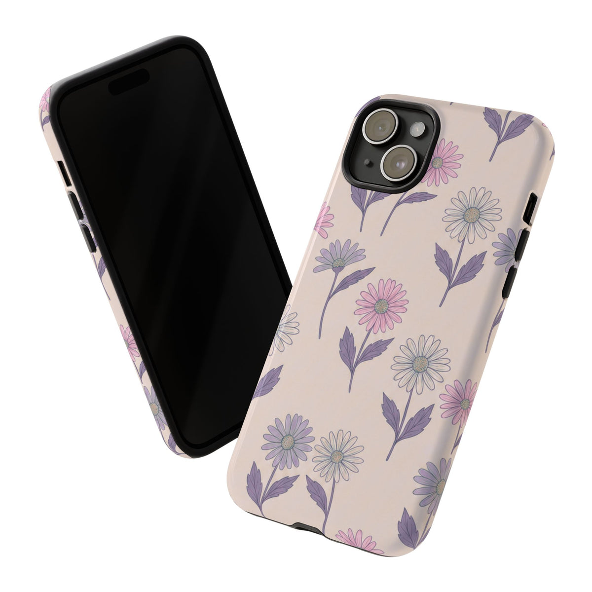 Pretty Pink & Purple Daisy Pattern Phone Case