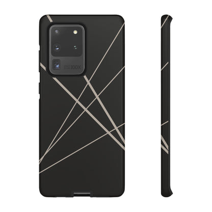 Abstract Black with Grey Lines Phone Case - Black Phone Case - Samsung Galaxy S20 Ultra / Glossy