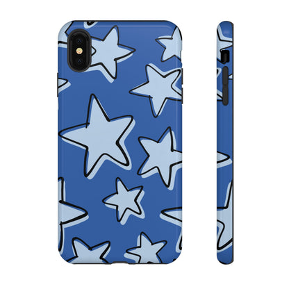 Cobalt Blue Doodle Star Phone Case