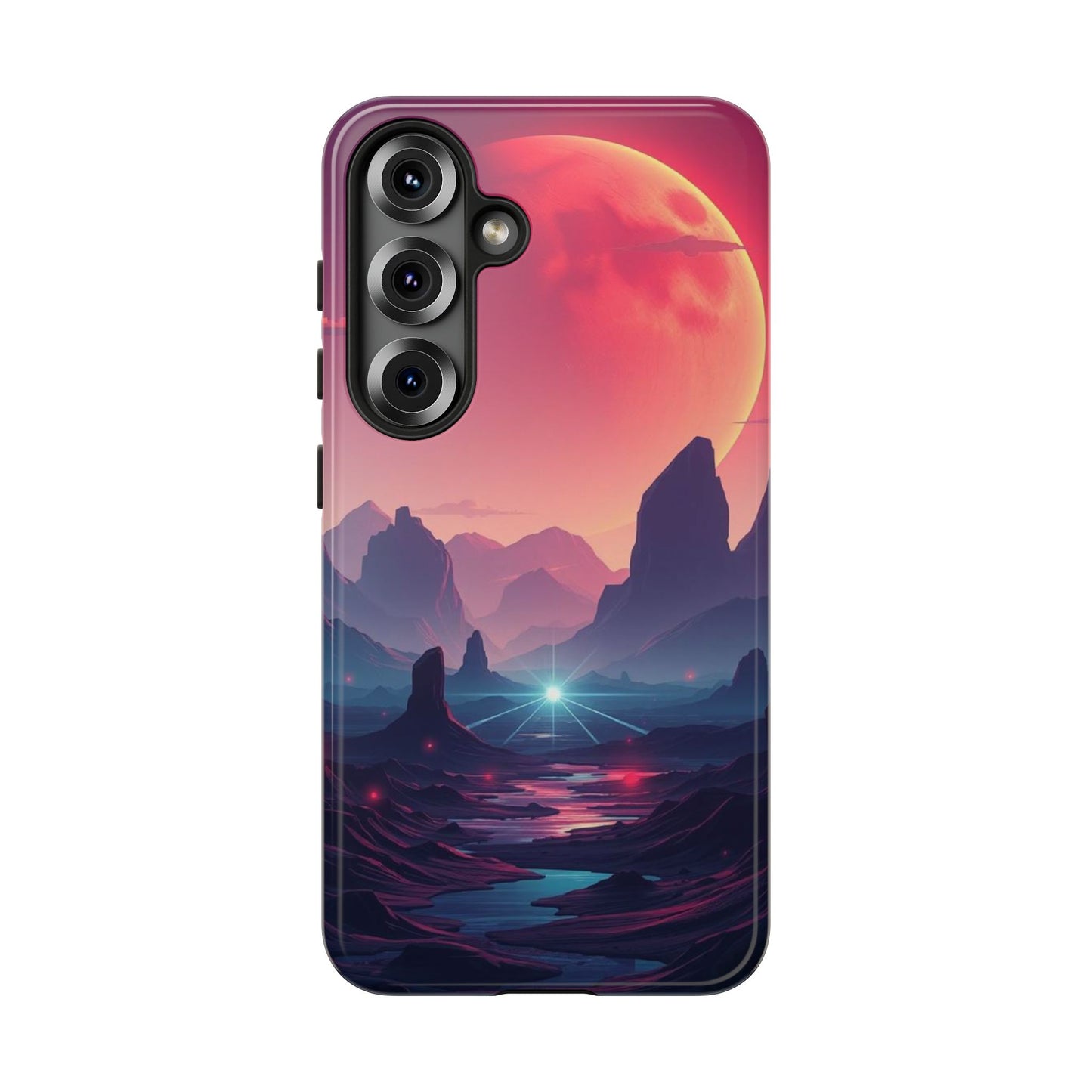 Samsung Galaxy S25 / Glossy Phone Case - Alien Moon Landscape Design Phone Case