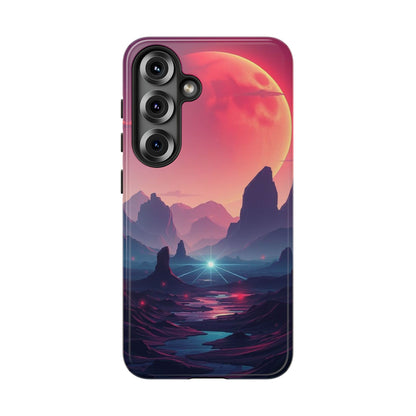 Samsung Galaxy S25 / Glossy Phone Case - Alien Moon Landscape Design Phone Case