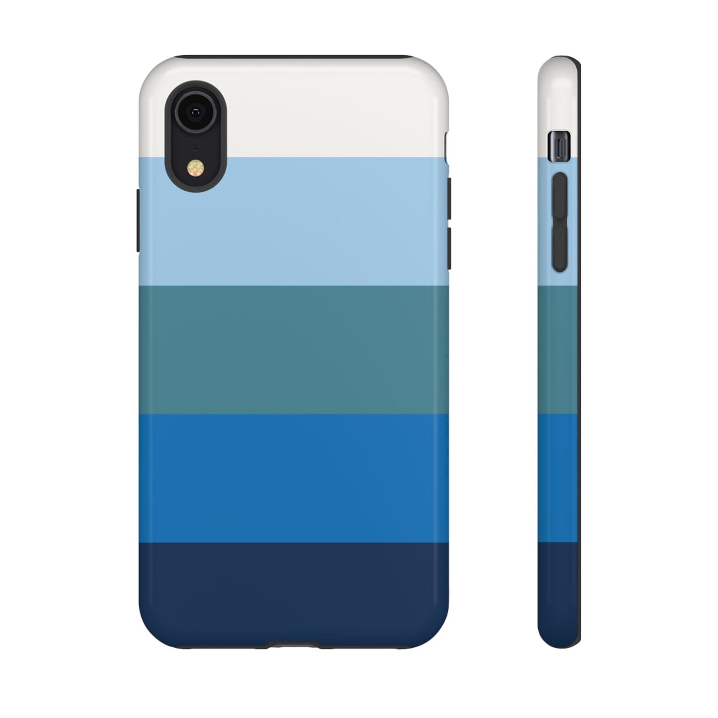 Blue and White Stripe Pattern Phone Case - Blue Phone Case - iPhone XR / Glossy