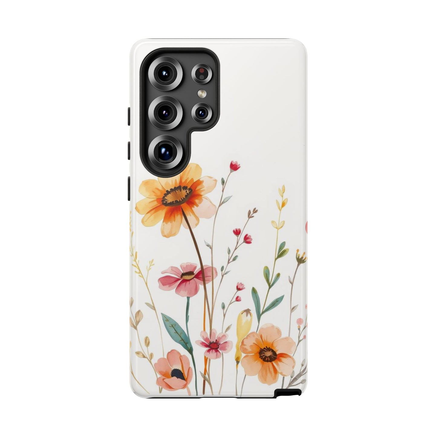 Samsung Galaxy S25 Ultra / Glossy Phone Case - Boho Chic Watercolour Wild Blooms Pattern Phone Case