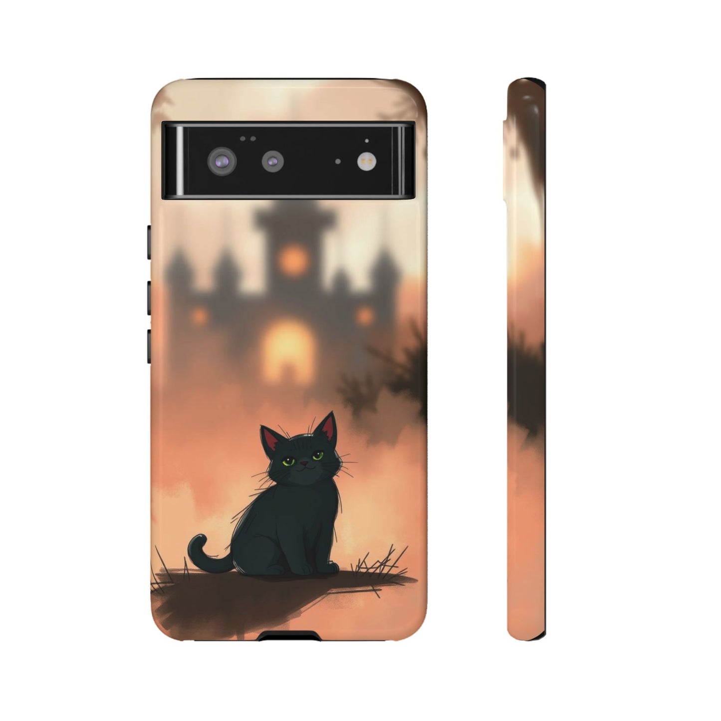 Google Pixel 6 / Glossy Phone Case - Cute Gothic Cat Design Phone Case
