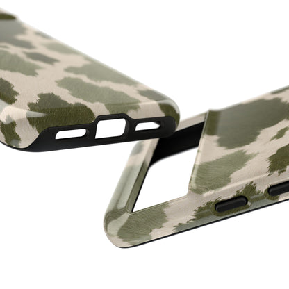 Stylish Olive Green Cow Print Phone Case