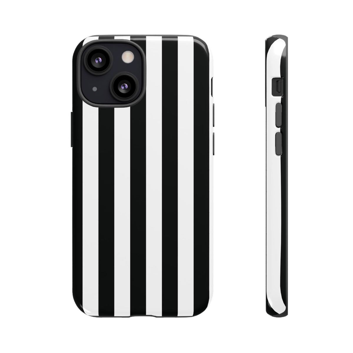 Simple Black & White Stripe Pattern Phone Case - White Phone Case - iPhone 13 Mini / Glossy