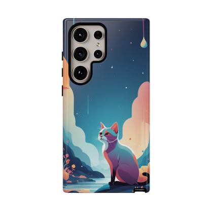 Samsung Galaxy S24 Ultra / Glossy Phone Case - Stylised Cat Design Phone Case