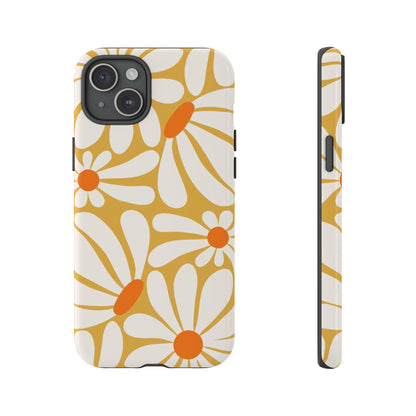 iPhone 15 Plus / Glossy Phone Case - Retro Yellow Daisy Pattern Phone Case