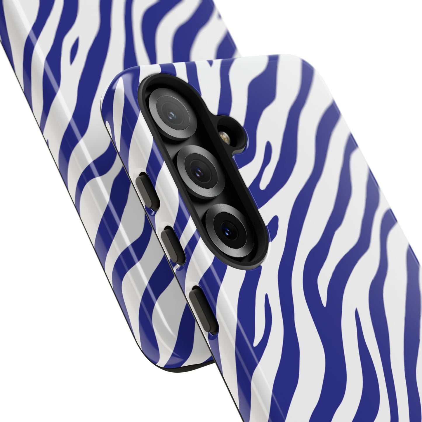 Stylish Electric Blue Zebra Print Phone Case