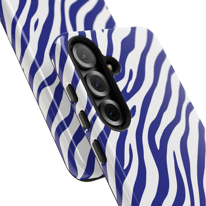 Stylish Electric Blue Zebra Print Phone Case