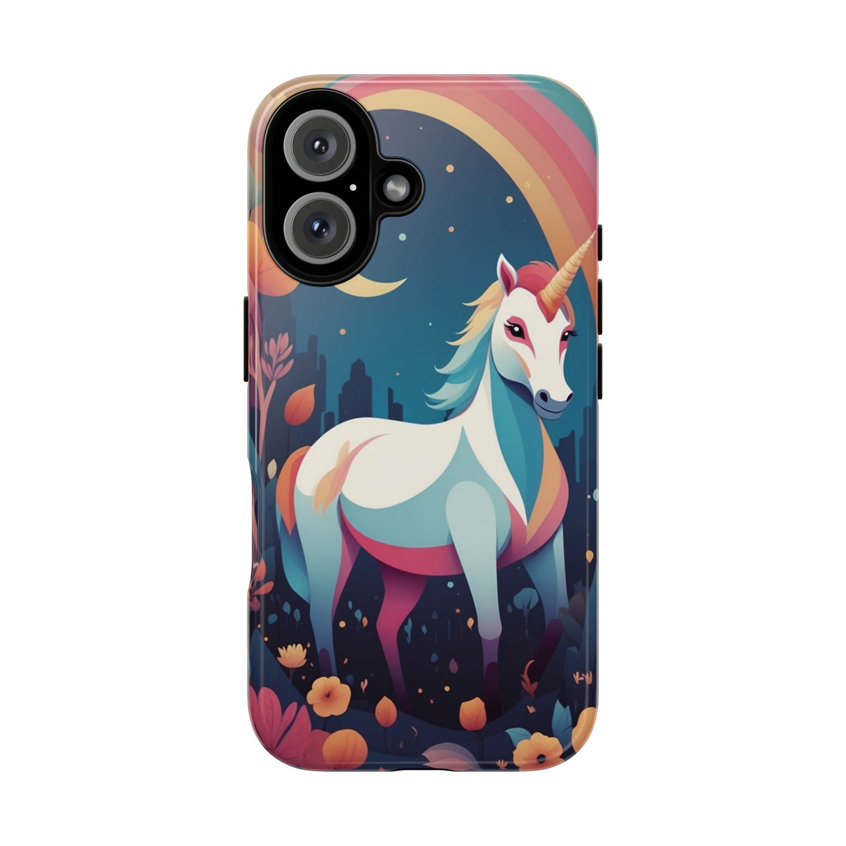 Stylised Unicorn & Rainbow Design Phone Case - Multicolor Phone Case - iPhone 16 / Glossy