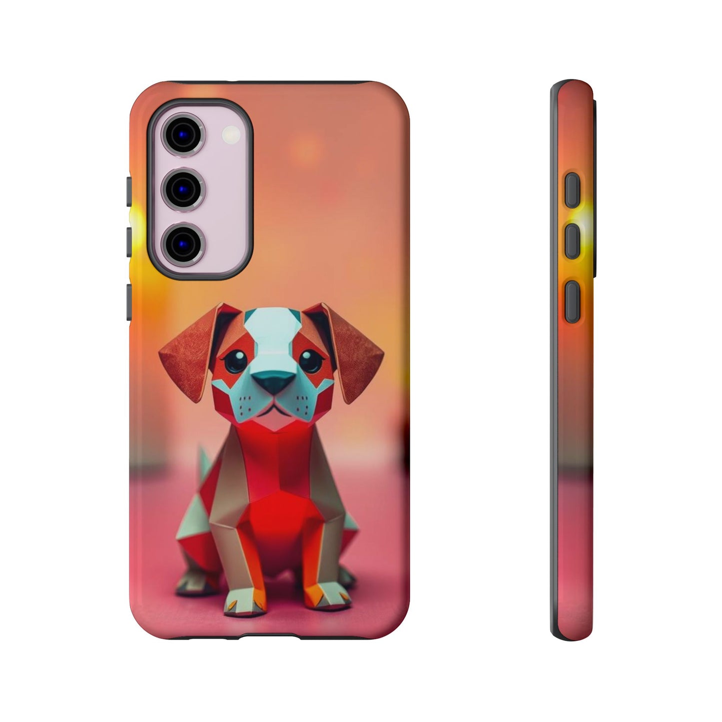 Samsung Galaxy S23 Plus / Glossy Phone Case - Origami Dog Design Phone Case