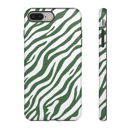 Stylish Sage Zebra Print Phone Case