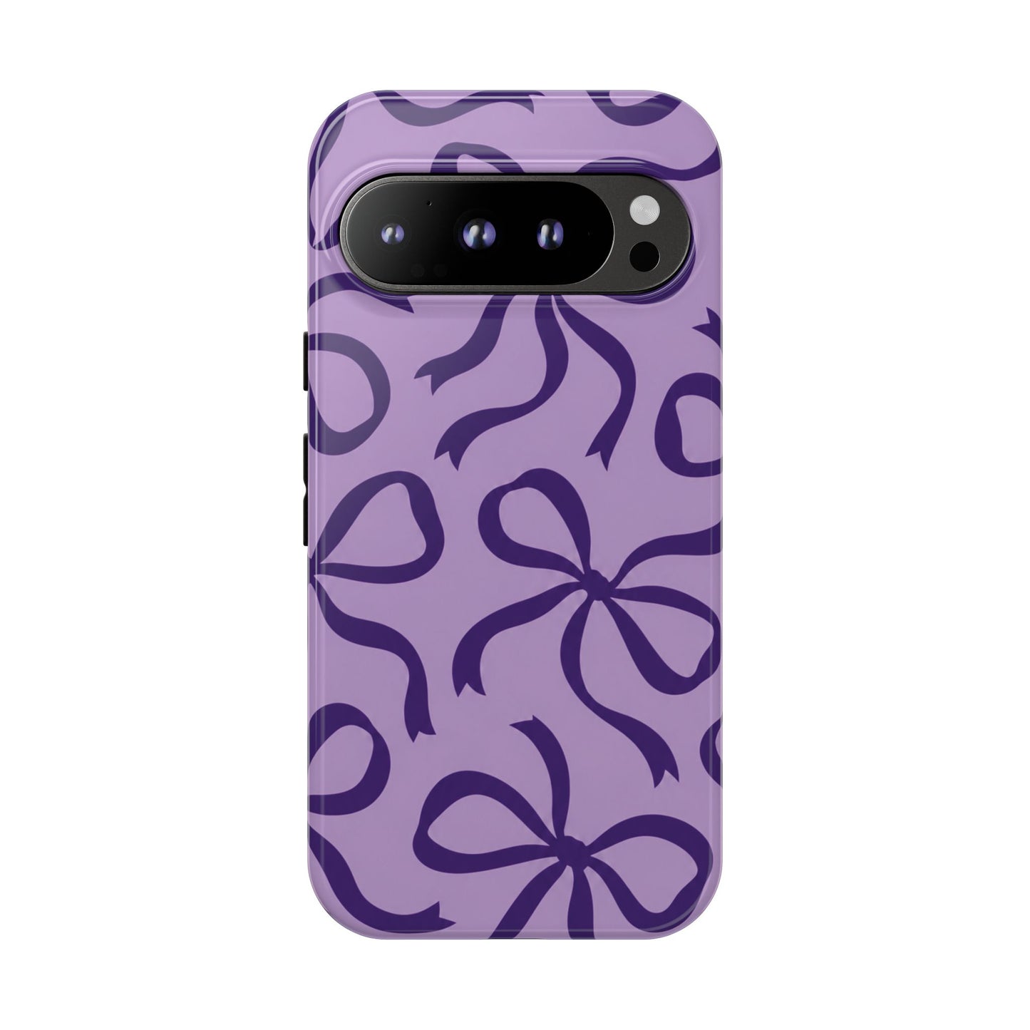 Bold Lilac and Deep Purple Bow Pattern Phone Case