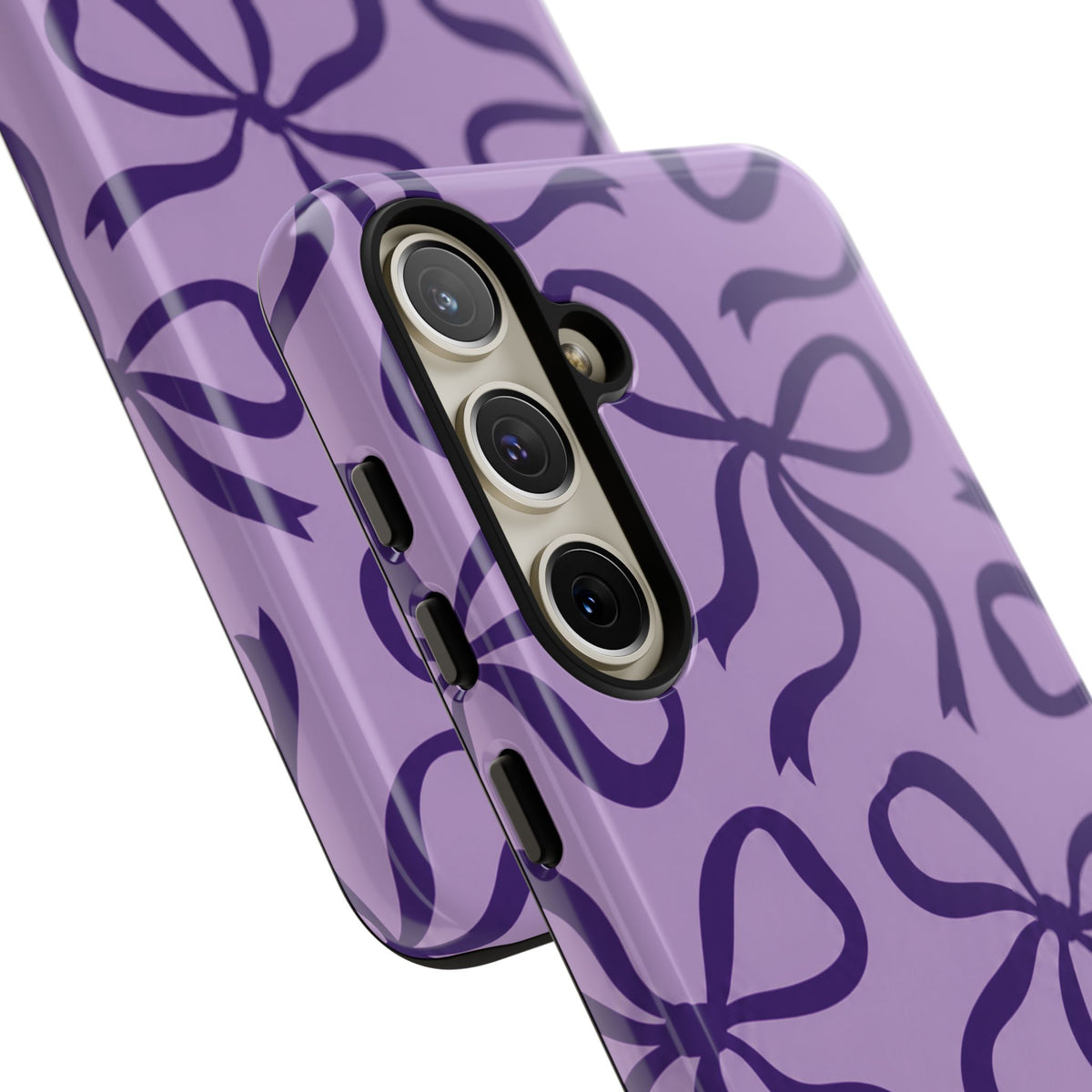 Bold Lilac and Deep Purple Bow Pattern Phone Case