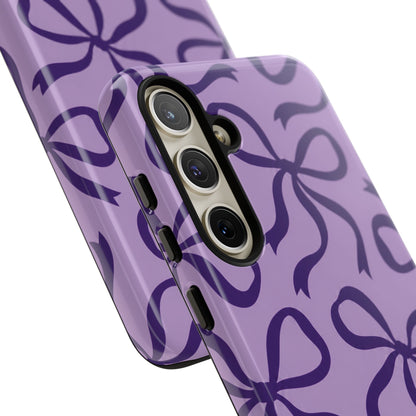 Bold Lilac and Deep Purple Bow Pattern Phone Case