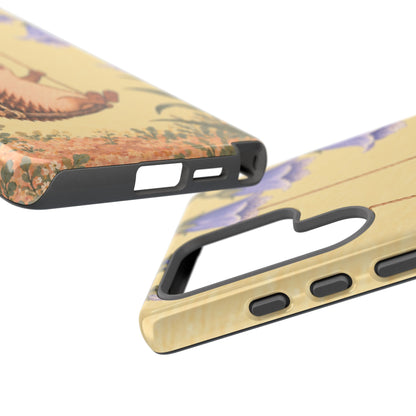 Whimsical Buttercream Hedgehog and Bluebell Phone Case - Yellow Phone Case