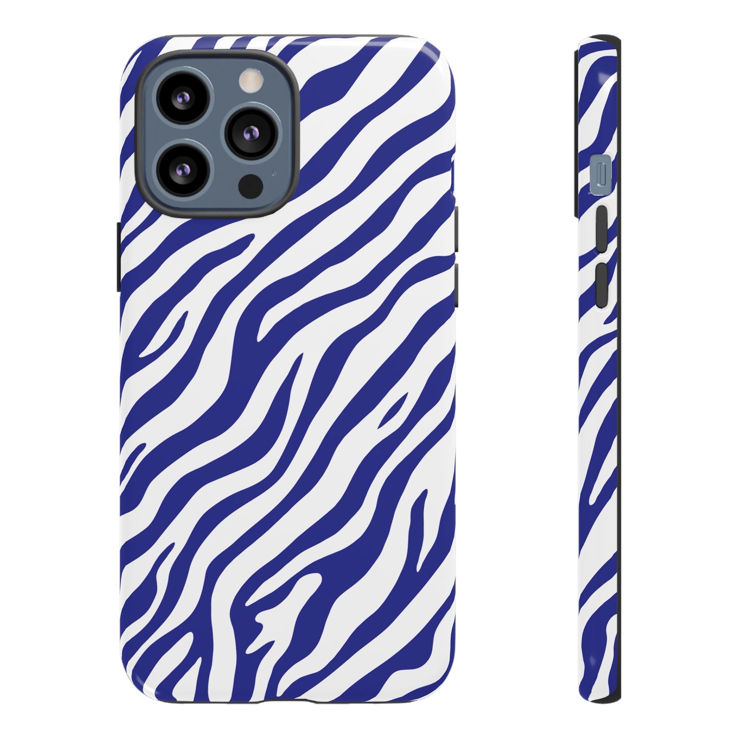Stylish Electric Blue Zebra Print Phone Case