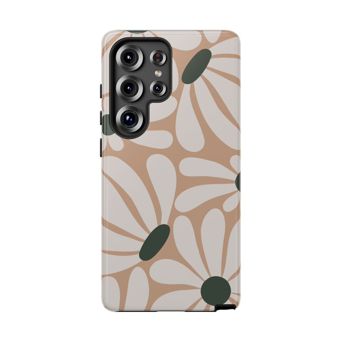 Retro Beige & White Daisy Pattern Phone Case - Beige Phone Case - Samsung Galaxy S25 Ultra / Glossy