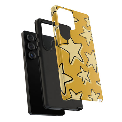 Golden Yellow Doodle Star Phone Case