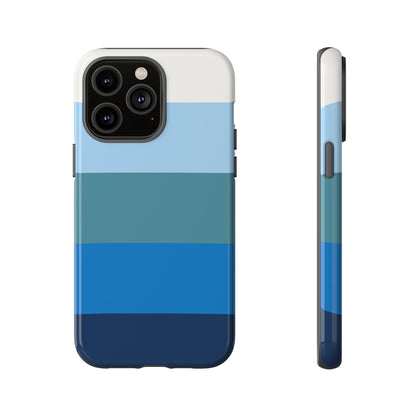 Blue and White Stripe Pattern Phone Case - Blue Phone Case - iPhone 14 Pro Max / Glossy