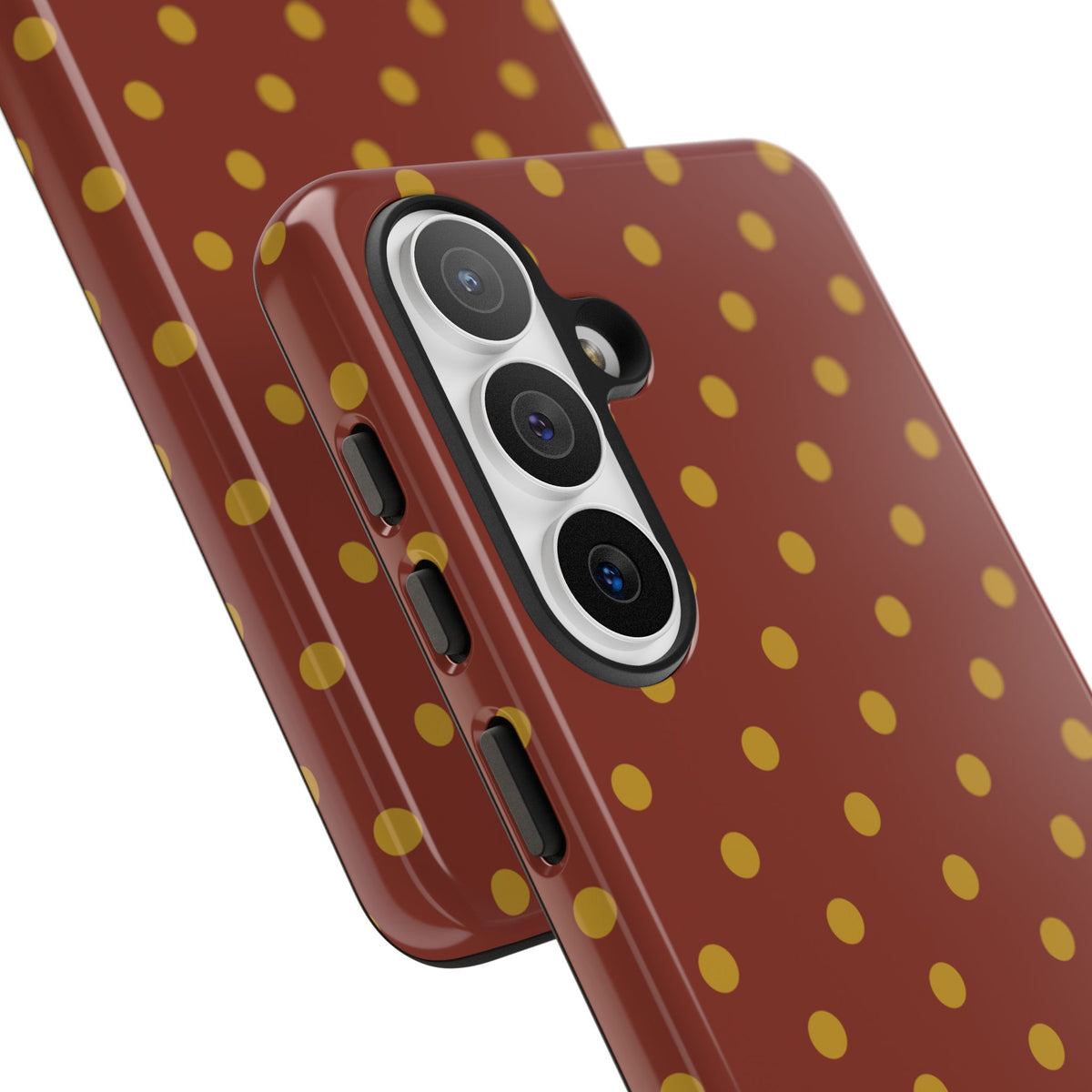 Trendy Brown & Mustard Dot Pattern Phone Case - Brown Phone Case