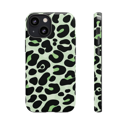 Chic Sage Leopard Print Phone Case