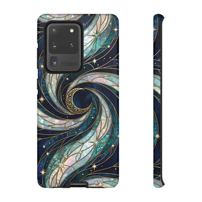 Elegant Navy & Teal Celestial Swirl Phone Case