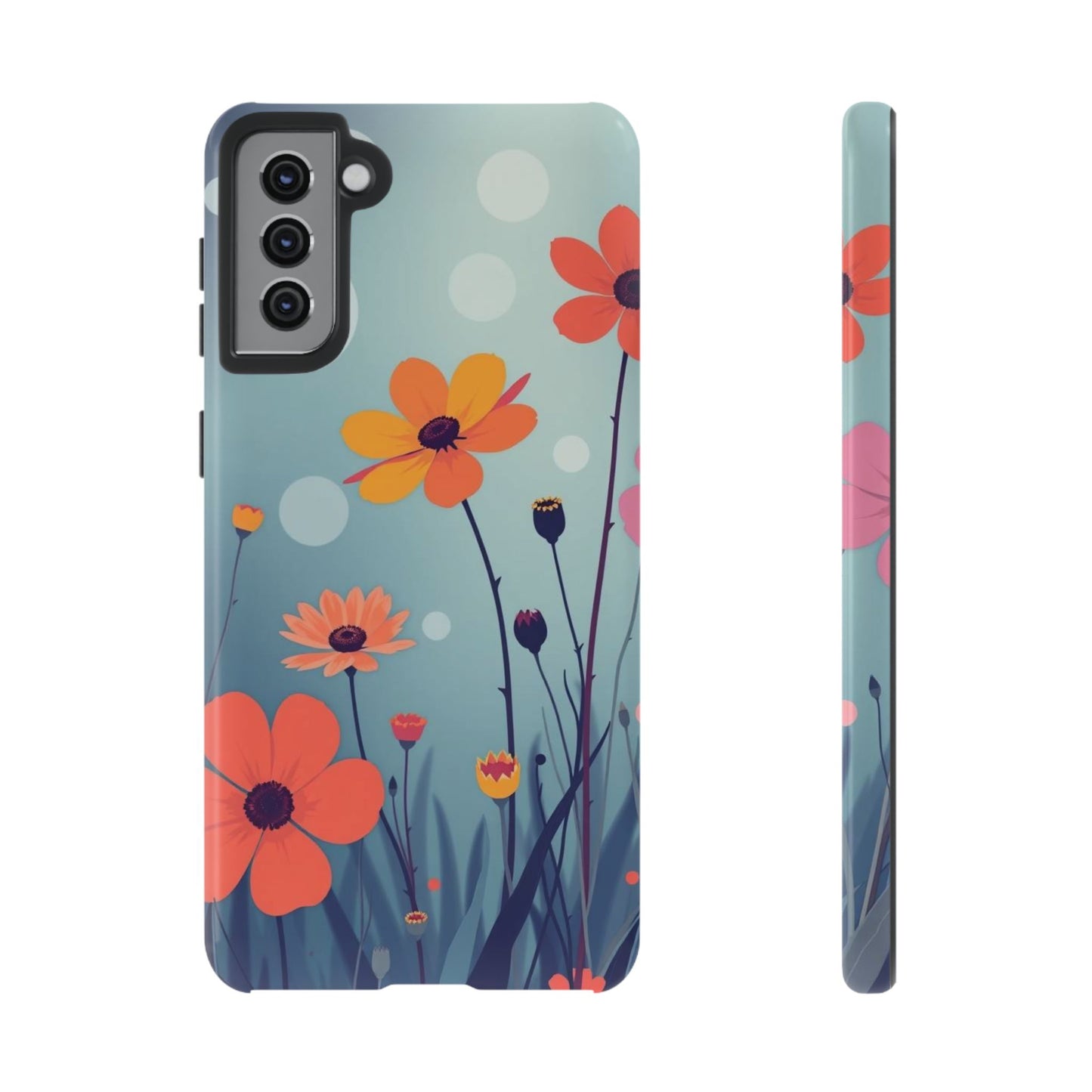 Samsung Galaxy S21 Plus / Glossy Phone Case - Vibrant Wildflowers Design Phone Case