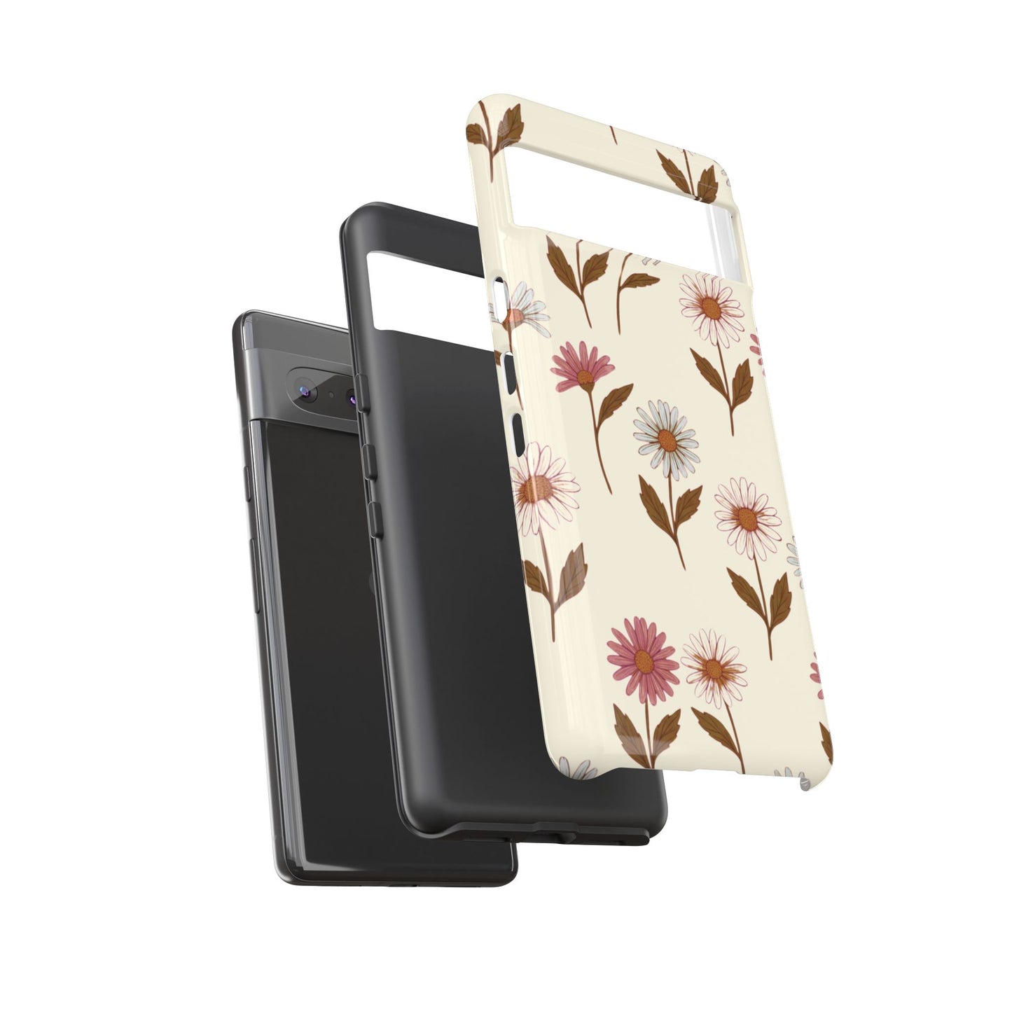 Pretty Cream & Rose Daisy Pattern Phone Case