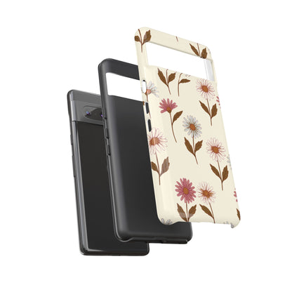 Pretty Cream & Rose Daisy Pattern Phone Case