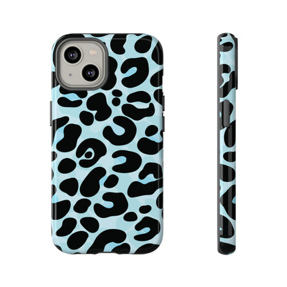 Cool Aqua Leopard Print Phone Case
