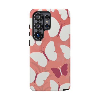 Minimalist Pink Butterfly Pattern Phone Case - Pink Phone Case - Samsung Galaxy S26 Ultra / Glossy