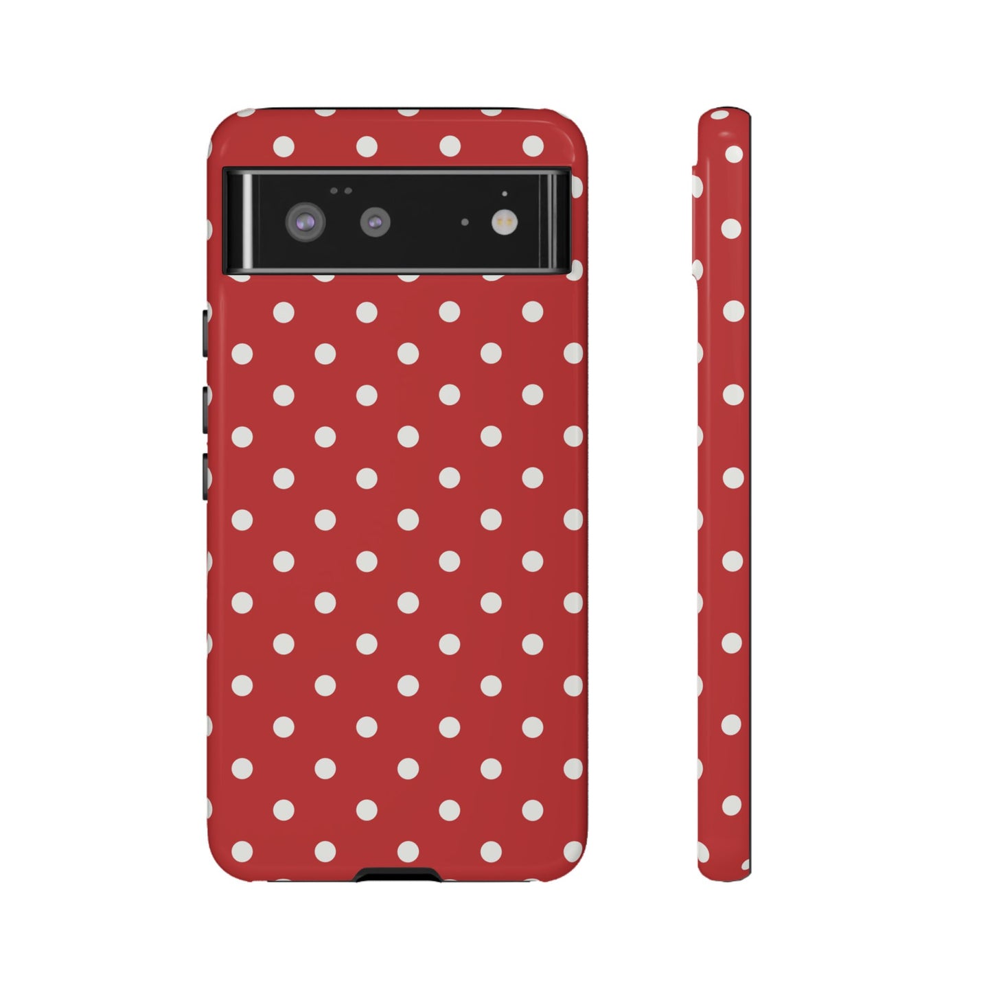 Red with White Dot Pattern Phone Case
