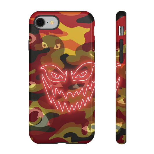 iPhone 8 / Glossy Phone Case - Inferno Neon Face Camo Phone Case