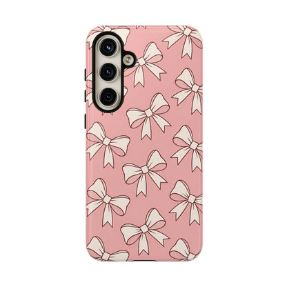 Chic Blush Pink Bow Pattern Phone Case