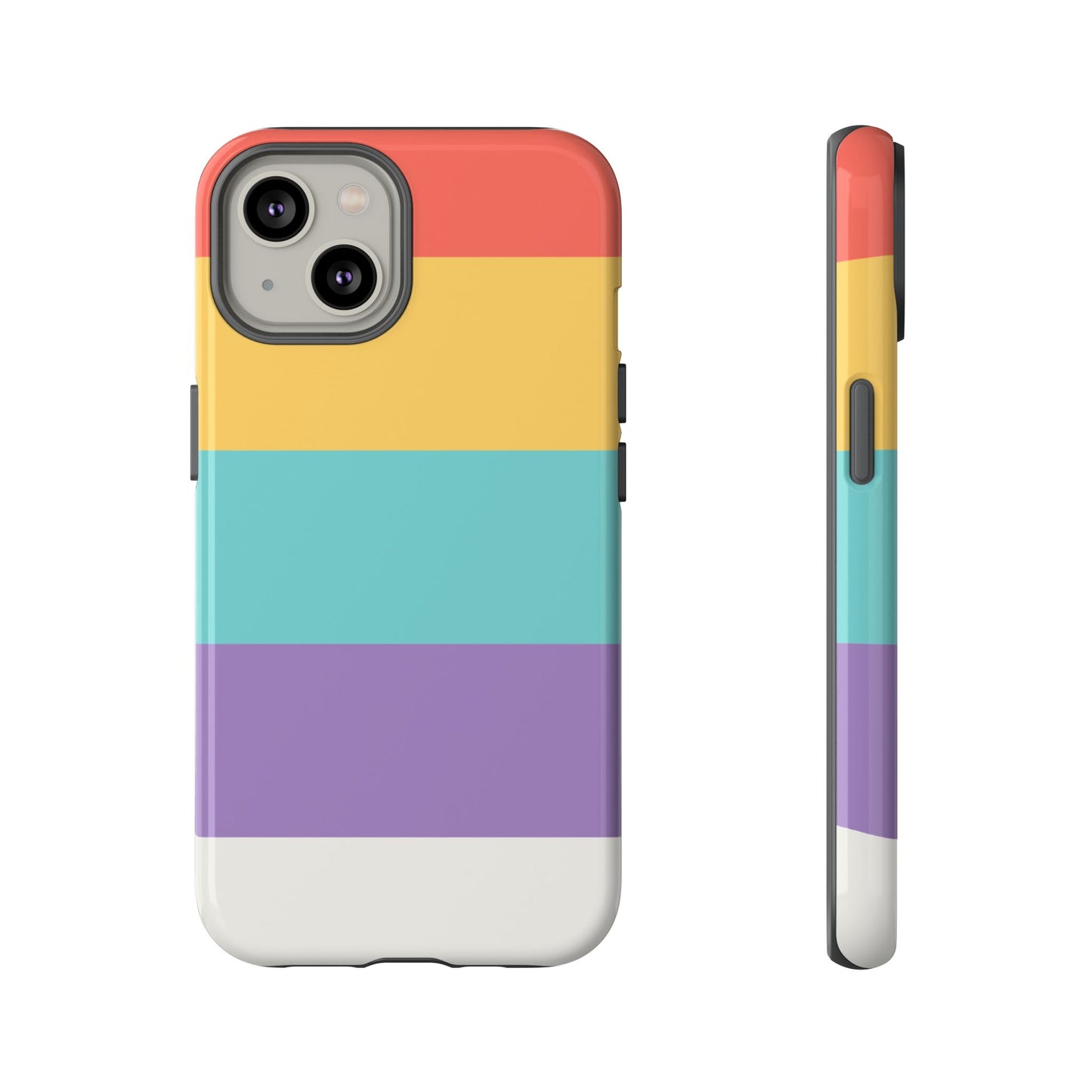 Pastel Rainbow Stripe Pattern Phone Case - Phone Case - iPhone 14 / Glossy