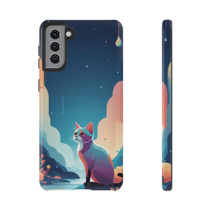 Stylised Cat Design Phone Case - Multicolor Phone Case - Samsung Galaxy S21 Plus / Glossy