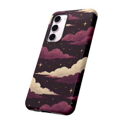 Illustrated Plum Clouds & Stars Phone Case